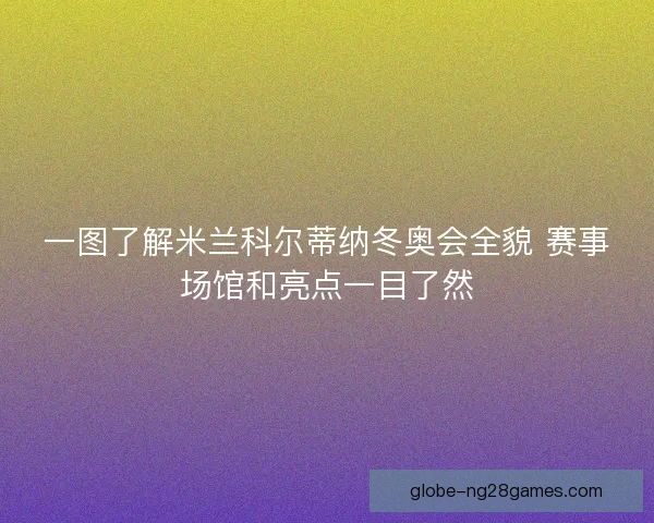 一图了解米兰科尔蒂纳冬奥会全貌 赛事场馆和亮点一目了然